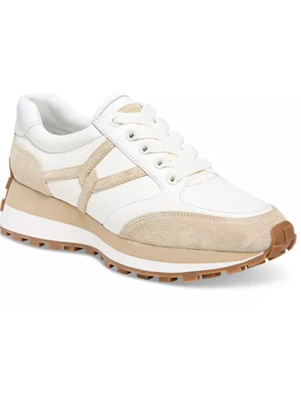 Veronica Beard White and Beige Suede Leather Sneakers Size 7M